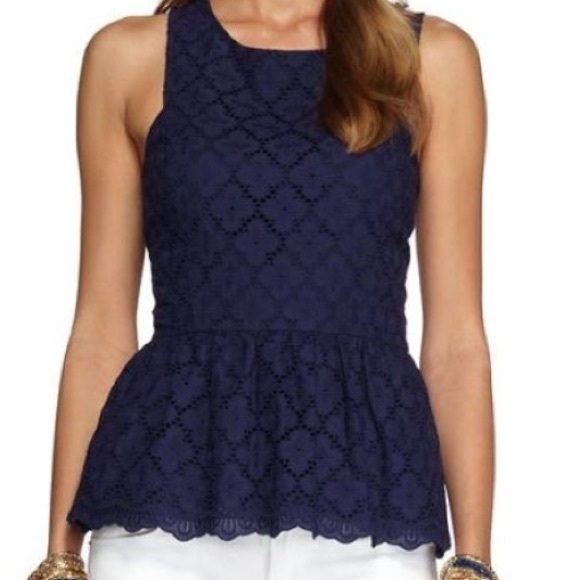 Lilly Pulitzer Tops - Lilly Pulitzer Ashton Ruffled Peplum Tank